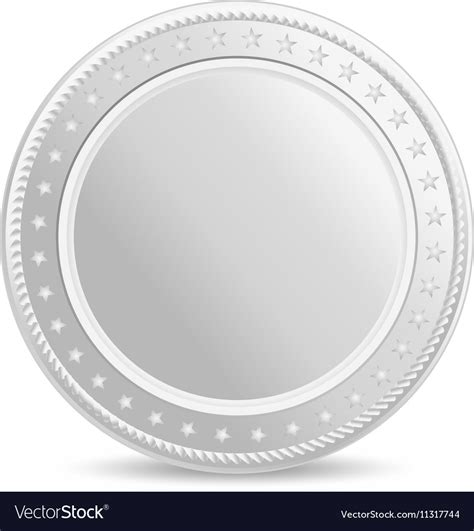 Realistic Silver Coin Blank Coin With Shadow Vector Image
