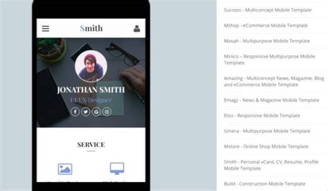 9 Mobile Vcard Templates For Creating Mobile Websites