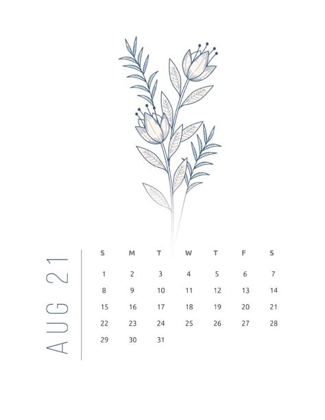 Floral Frame 2021 Calendar World Of Printables