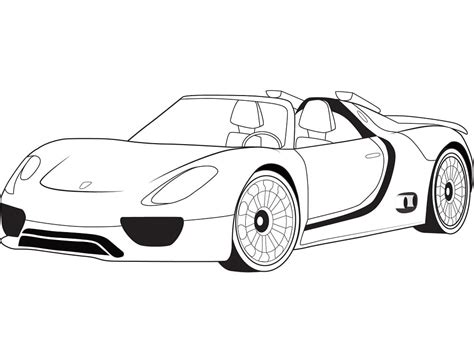 Porsche Coloring Pages Carrera Printable Gt Sketch Coloring Page