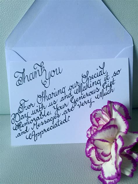A Lovely Keep Sake To Say Thank You In Calligraphy Hand Lettering