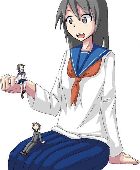 63446 Anime Drawing Gentle Giantess Ochikoterada Schooluniform Seifuku Shrunkenmen Shrunken