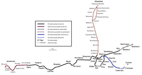 Charleroi metro is a light rail network in belgium, consisting of a loop line around central charleroi and three branches towards the suburbs of gilly, anderlues and gosselies. Charleroi Metro