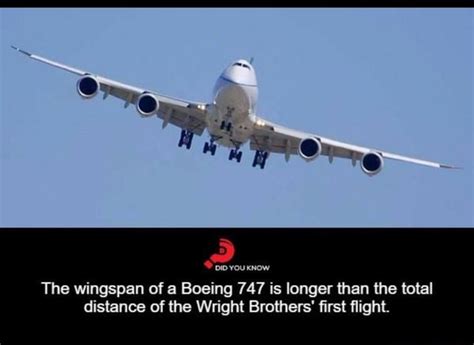 The Wingspan Of A Boeing 747 Is Longer Than The Total Distance Of The