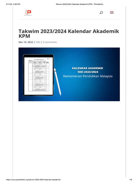 Takwim 2023 2024 Kalendar Akademik Kpm Pendidik2u Pdf