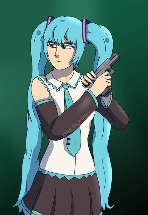 Hatsune Miku With A Gun Rvocaloid
