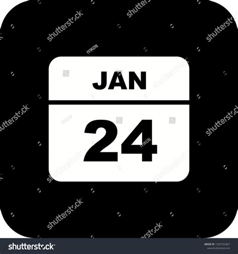 January 24th Date On A Single Day Calendar Royalty Free Stock Vector