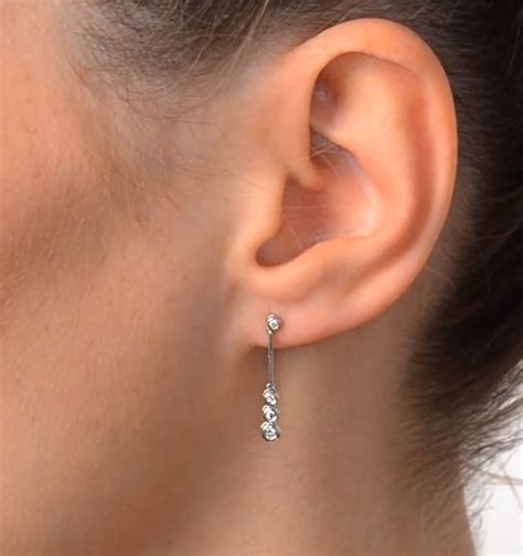 Small Drop Earrings 012ct Diamond 9k White Gold
