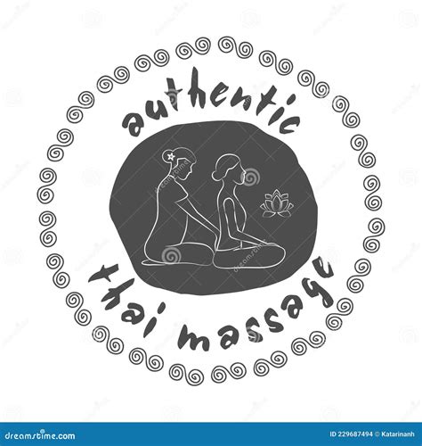 Authentic Thai Massage Logo Thai Massage With Silhouette Of A Woman Getting Traditional Thai