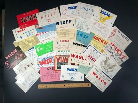 Group Of 37 Vintage Ham Radio Cb Amateur Shortwave Qsl Cards Postcards