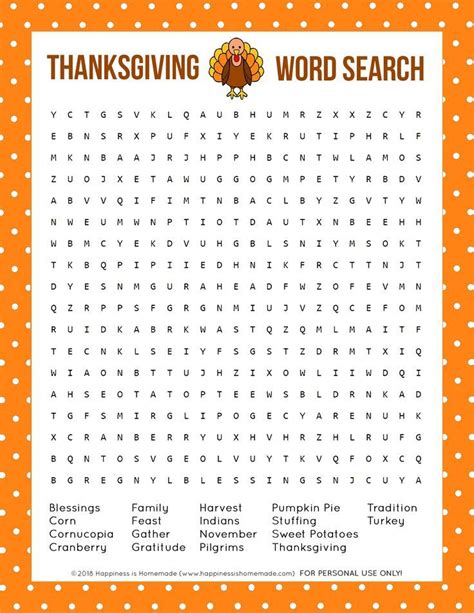 Thanksgiving Word Search Printable Free Printable Thanksgiving Game