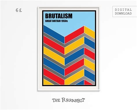 Brutalism Printable Art Poster The Rrrabbit