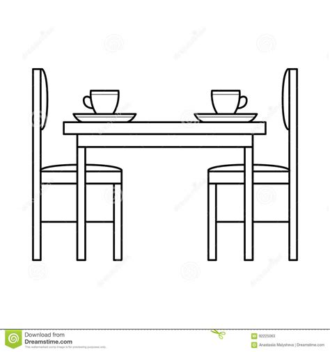 Table And Chairs In Dinning Stock Vector Illustration Of Chair