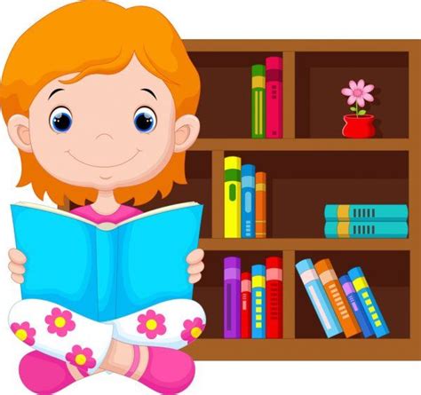 Pequeña Niña Leyendo Un Libro — Ilustración De Stock Girl Reading