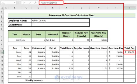 Attendance And Overtime Calculation Sheet In Excel Exceldemy