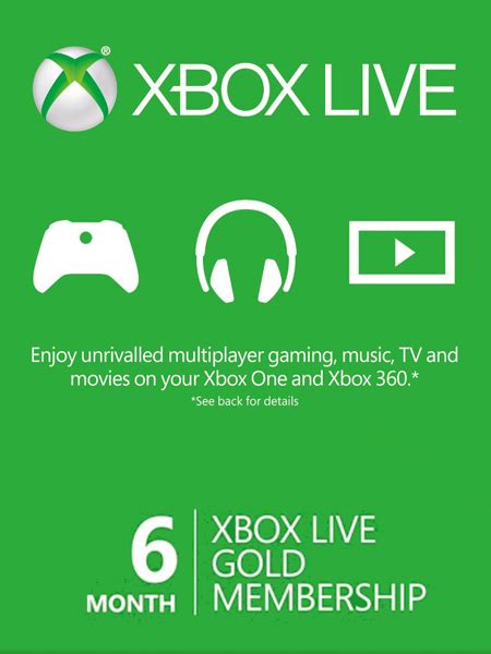 Microsoft Xbox Live Gold Membership Card 6 Month Skroutzgr