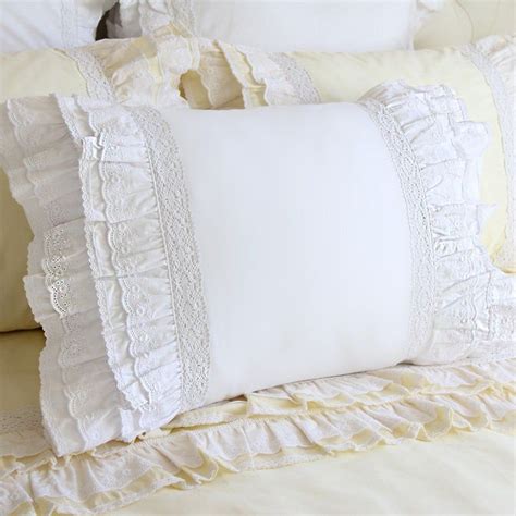 Ruffle Cotton Eyelet Lace Pillow Sham Pillowcase Victorian Etsy