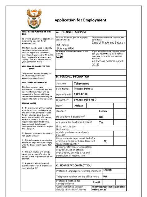 Z83 Form For Tdi Government Government Information