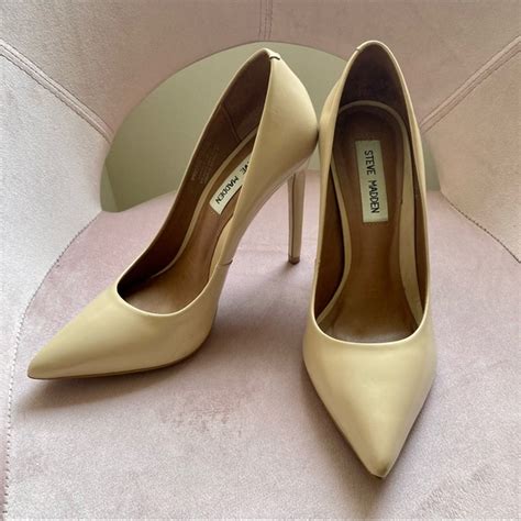 Shoes Steve Madden Proto Blush Nude Leather Pumps Heels Size 75
