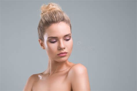 Beautiful Naked Woman Posing In Room Filled With Sunlight Stock Photo