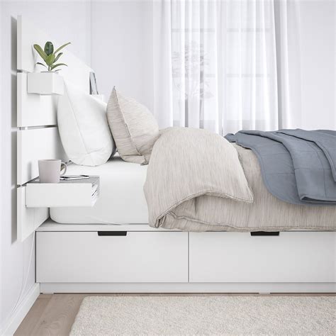 Nordli Bed With Headboard And Storage White Ikea