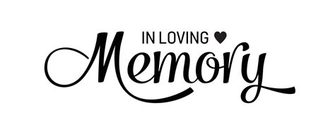 In Loving Memory Vector Black Ink Lettering Isolated On White