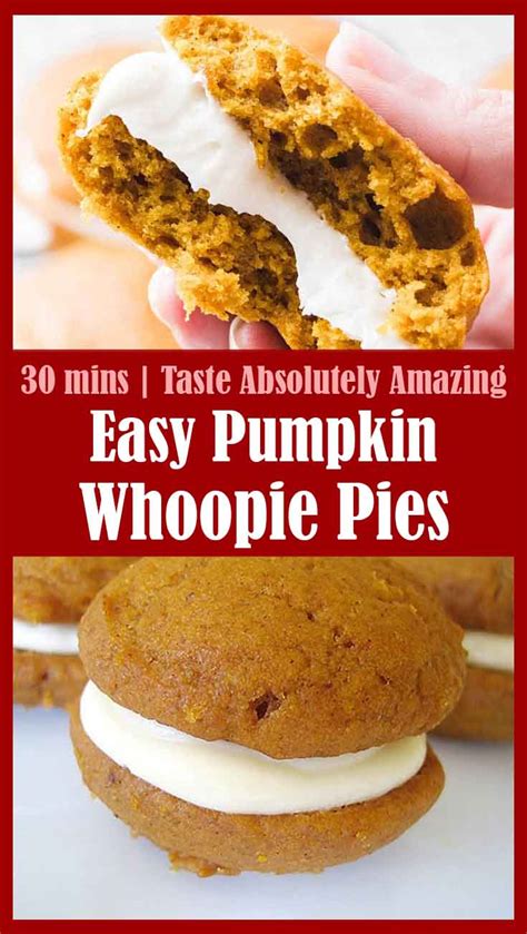 Easy Pumpkin Whoopie Pies With Maple Cream Cheese Filling Tasty Food Recipes