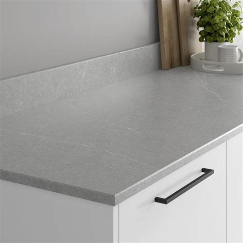 Silestone 14m X 20mm Chamfered Edge Light Grey Marble Effect Suede