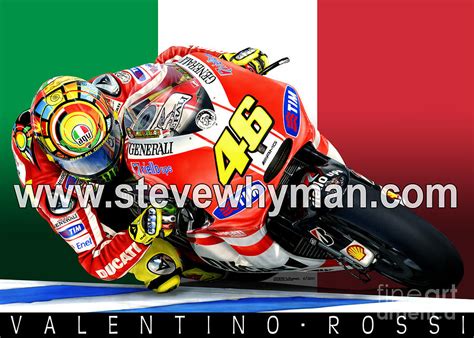 Valentino Rossi Ducati Flag Painting By Steven Whyman