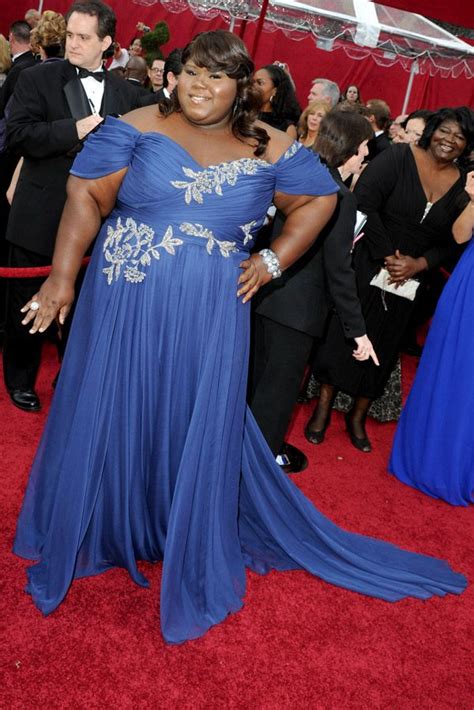 Gabourey Sidibes Blue Marchesa Dress For The 2010 Oscars Chiffon Prom