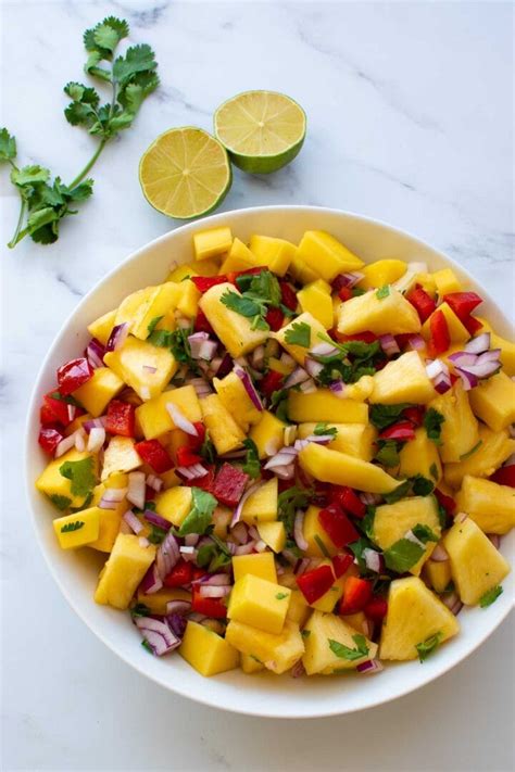 Pineapple Mango Salsa Easy Side Salad Hint Of Healthy