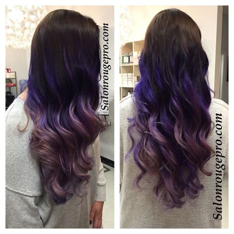 Brown Into Violet Into Lavender Hair With Deep Waves From Salonrougepro