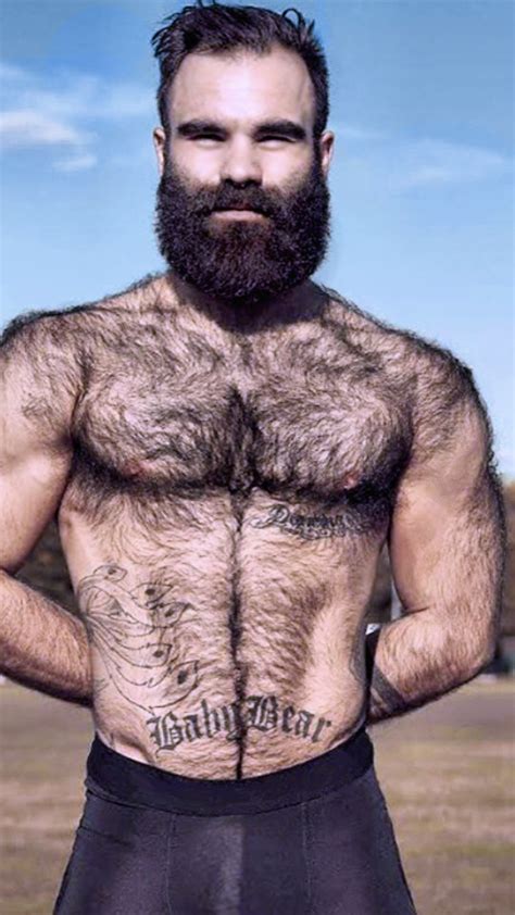 Rocking Long Beard Hairy Muscle Men Hairy Chest Scruffy Men