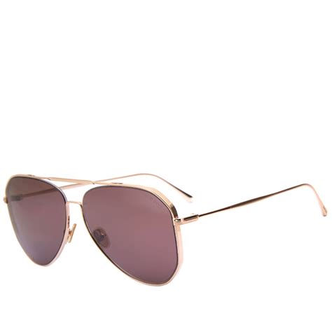 Tom Ford Charles 02 Sunglasses Shiny Rose Gold And Brown End Uk