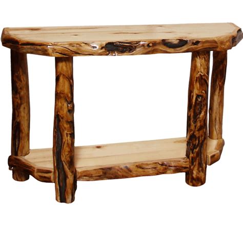 Aspen Log Foyer Table Rustic Log Furniture Of Utah