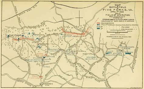 Map Map Of The Battlefield Of Five Forks Va And Earlier 5th Corps Ops