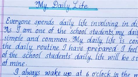 Essay On My Daily Life Routine Essay Writingenglish Writing