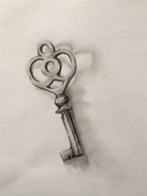 Selected pencil drawings by miles johnston, a freelance illustrator from london, uk. Pencil drawing of a key | Key drawings, Pencil drawings, Object drawing