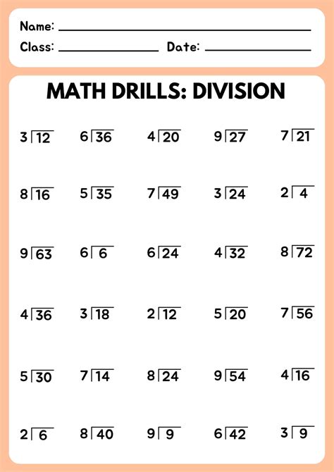 4 Grade Math Worksheets Division