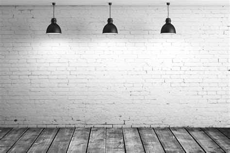 Lamps On Brick Wall White Brick With Lights 1500x1000