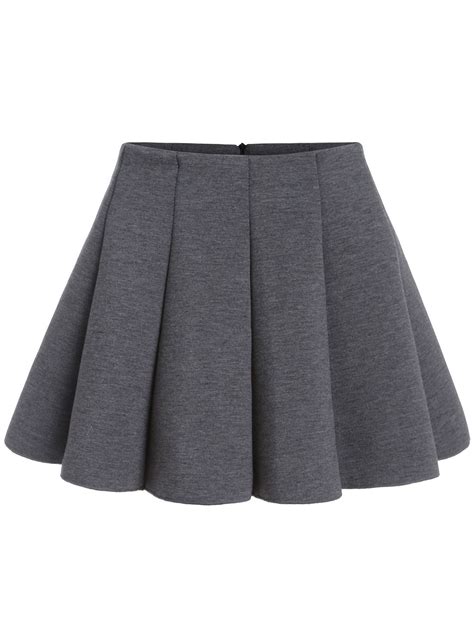 Grey Casual Flare Mini Skirt Register Shein To Get A Free T Mini