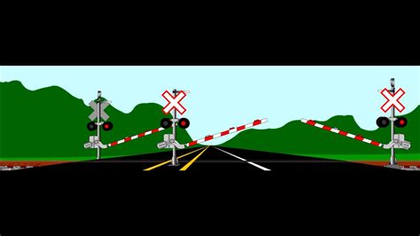 Animated Railroad Crossing 5 After Road Widening March 2007 Youtube