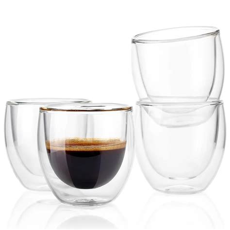 2pcs 4pcs 6pcs double layers80ml heat resistant glass materal coffee tea cups double layer 100