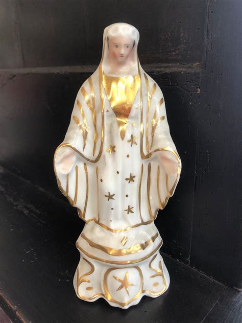 Ancient Virgin Mary Statuette Etsy