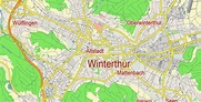 Winterthur Switzerland Vector Map Free Editable Layered Adobe ...