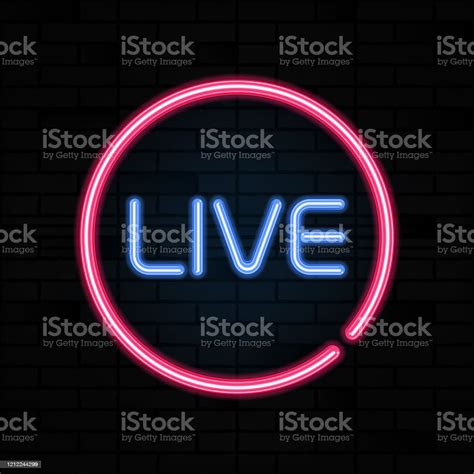 Live Neon Sign Vector Stream Design Template Light Banner Signboard