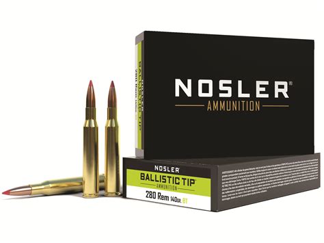 Nosler Bt Ammo 280 Remington 140 Grain Ballistic Tip Box Of 20
