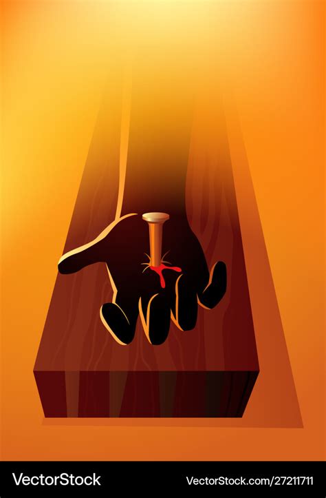 Hand Jesus Christ Nailed To Cross Royalty Free Vector Image