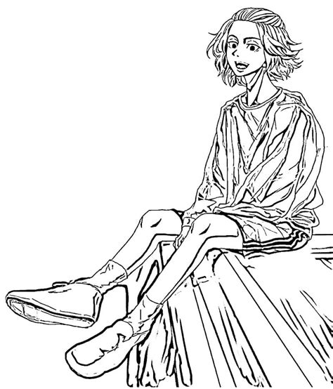 Printable Manjiro Sano Mikey Coloring Pages Anime Coloring Pages