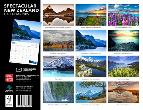 Buy Spectacular New Zealand 2019 Horizontal Wall Calendar At Mighty Ape Nz